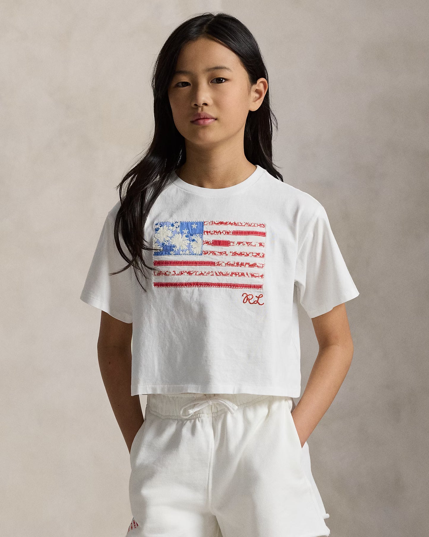 Floral Flag Cotton Jersey Boxy Tee