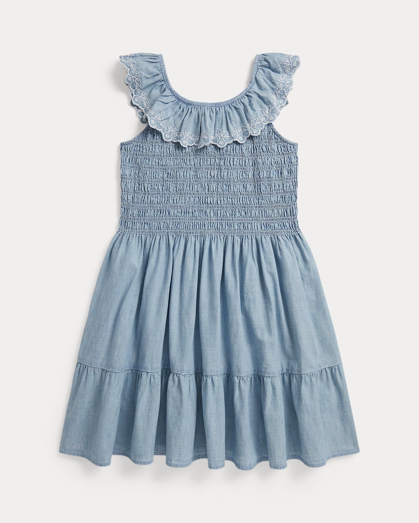 Blueberry-Overlay Indigo Chambray Dress