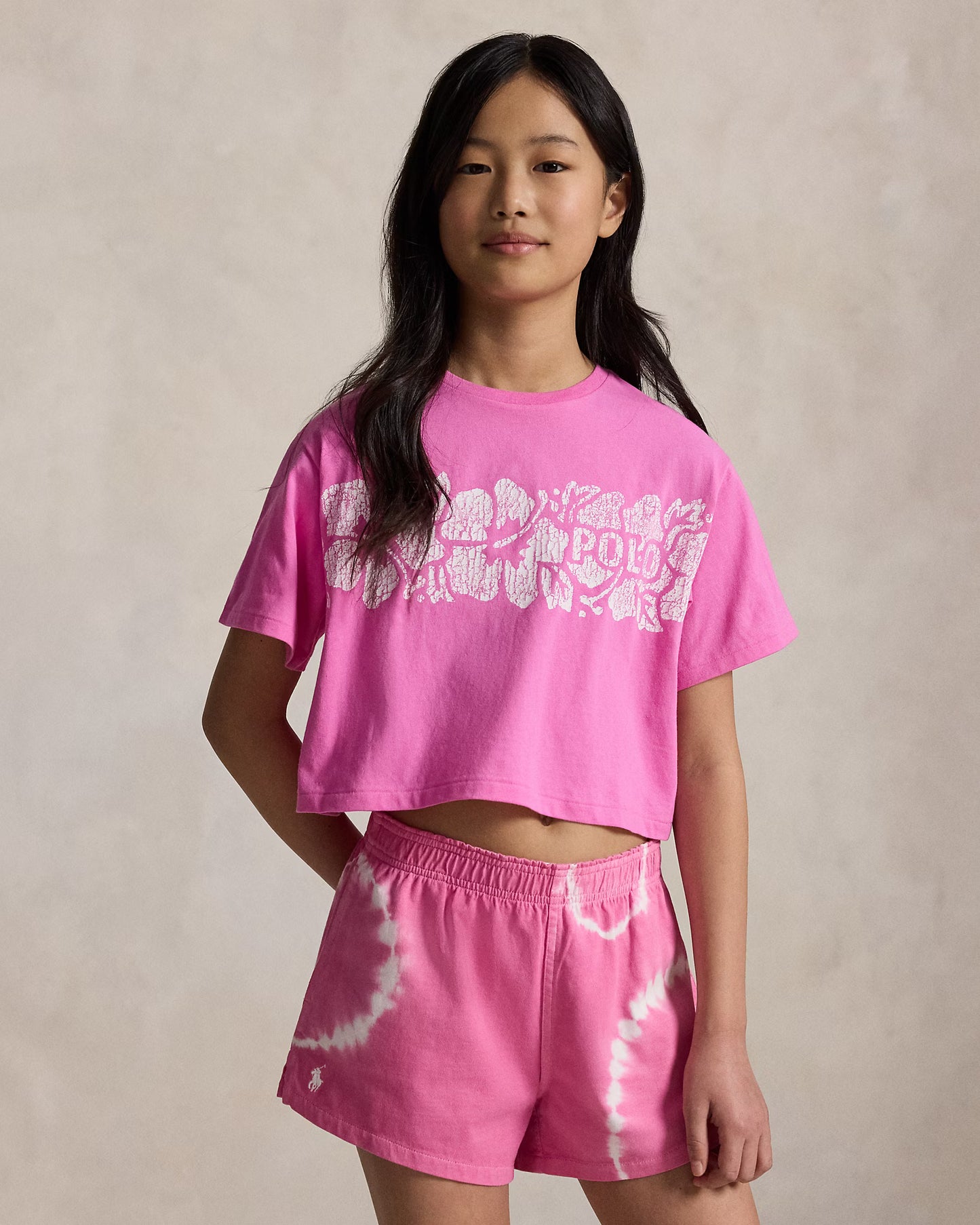 Floral-Print Logo Cotton Boxy Tee