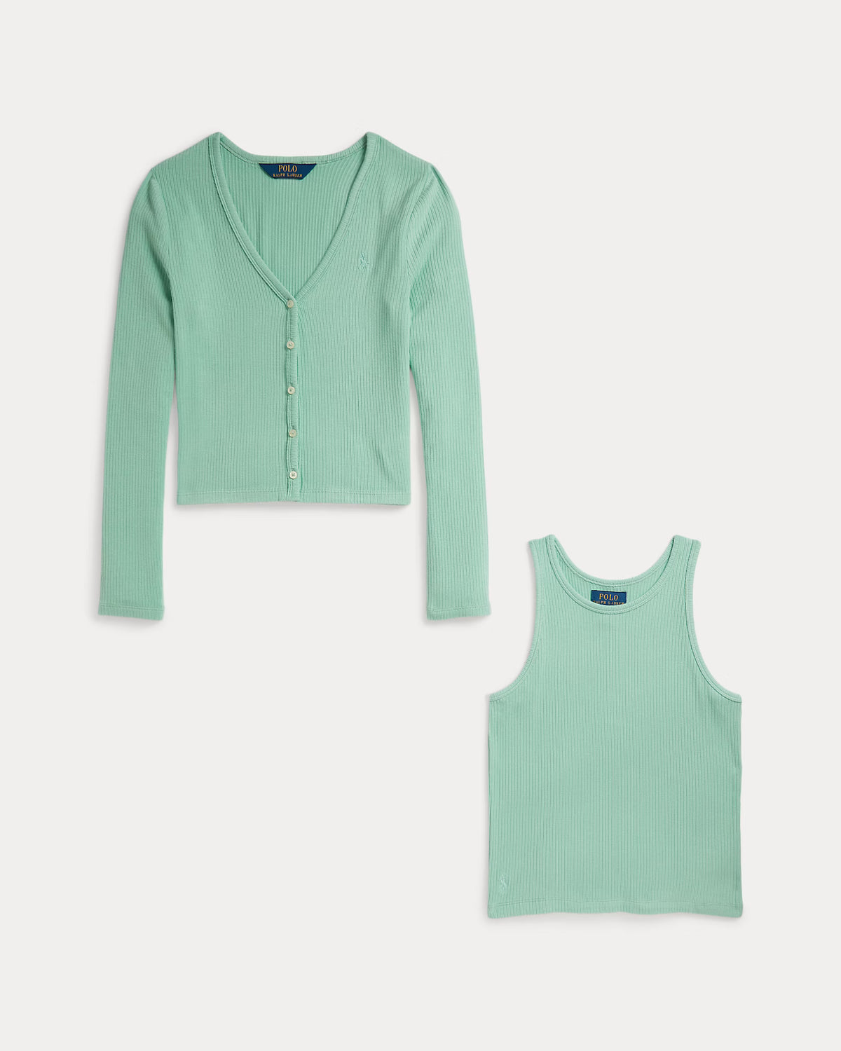 Ribbed Cardigan & Top Set (2 Colors)