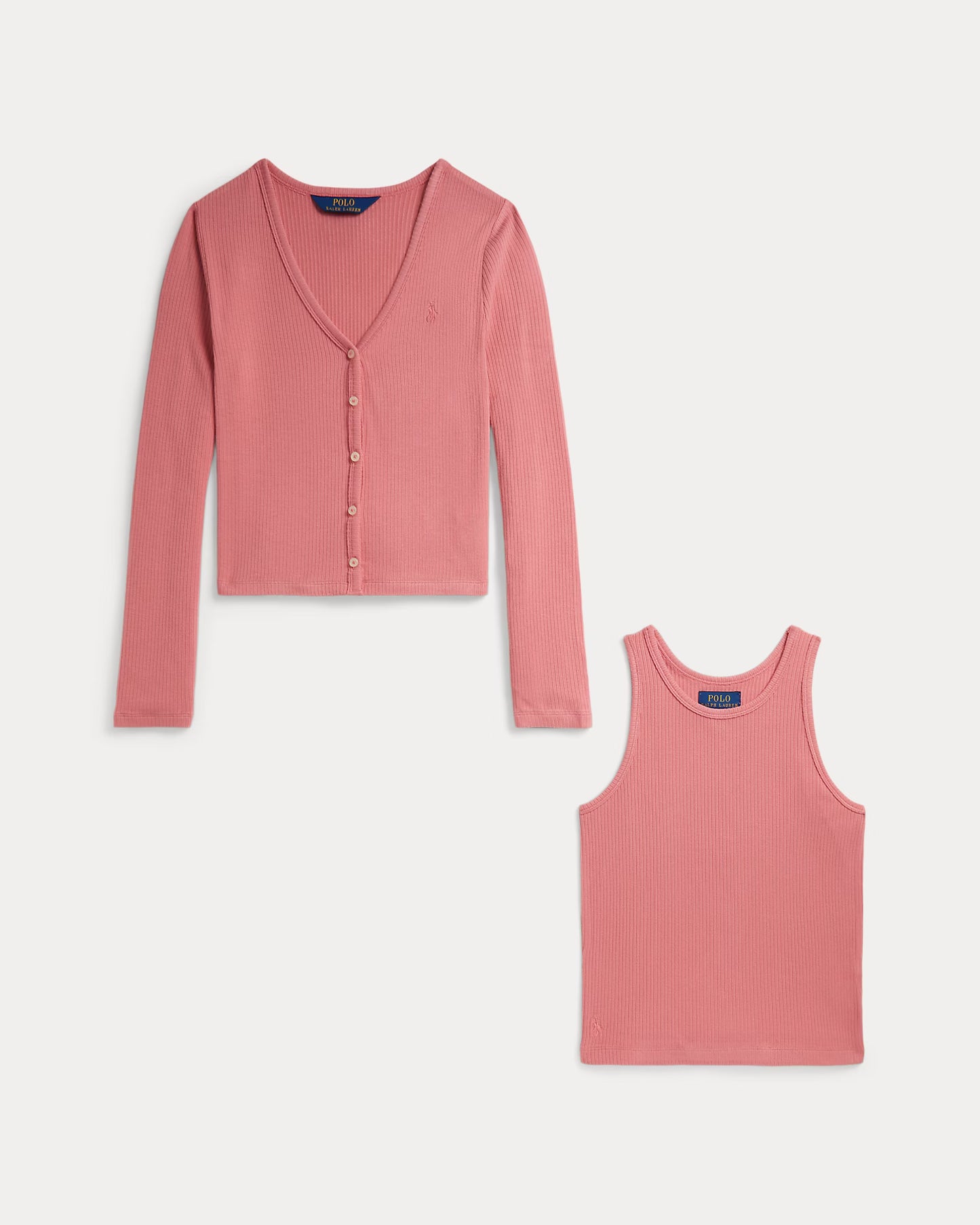 Ribbed Cardigan & Top Set (2 Colors)
