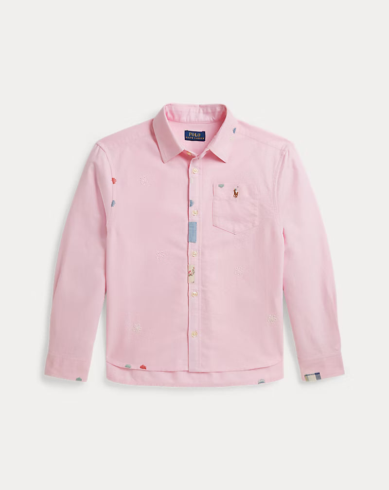 Mended Cotton Oxford Boxy Shirt