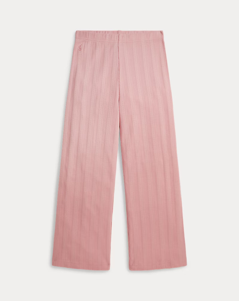 Pointelle-Knit Wide-Leg Cotton Pant (2 Colors)