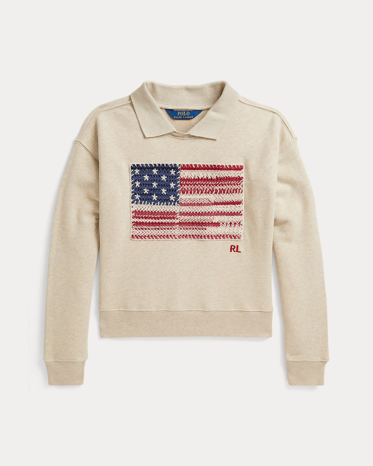 Flag Terry Collared Sweatshirt
