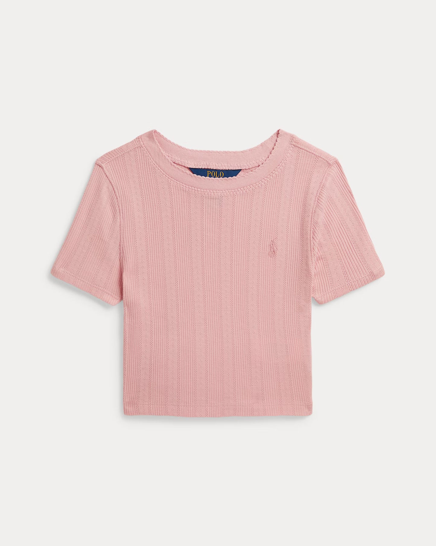 Pointelle-Knit Cotton Boxy Tee (2 Colors)