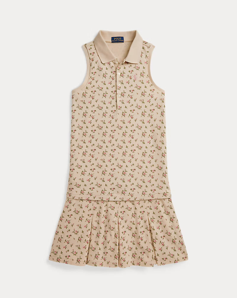 Floral Stretch Mesh Polo Shirt & Skort