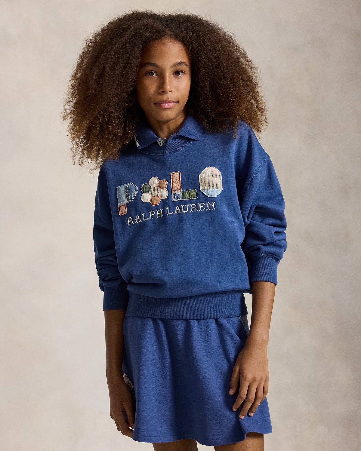 Patchwork-Logo French Terry Sweatshirt