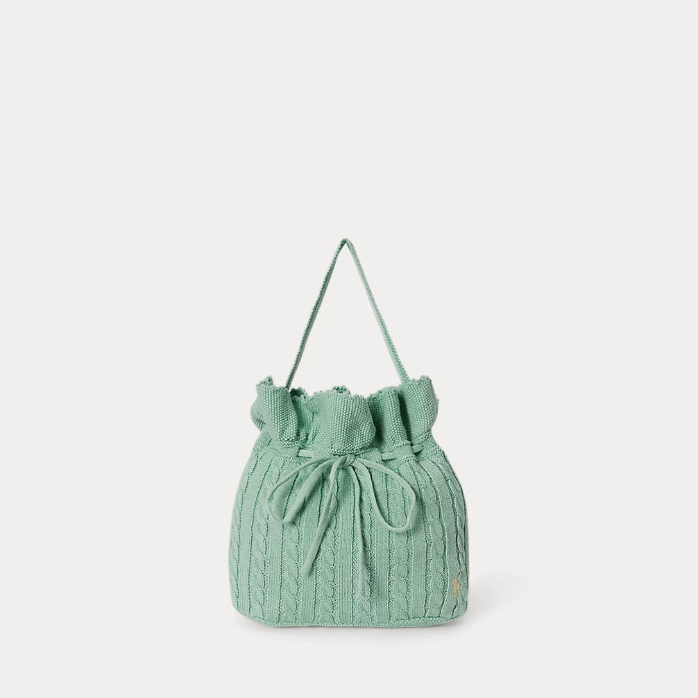 Mini-Cable Drawstring Bucket Bag