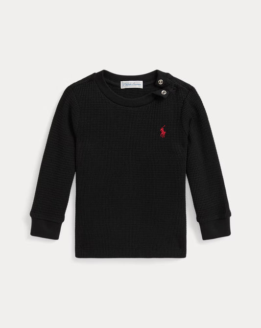 Waffle-Knit Cotton Long-Sleeve Tee