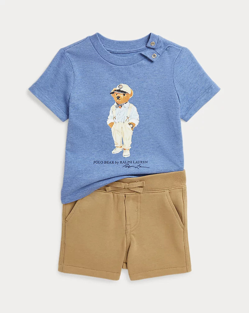 Polo Bear Jersey Tee & Terry Short Set