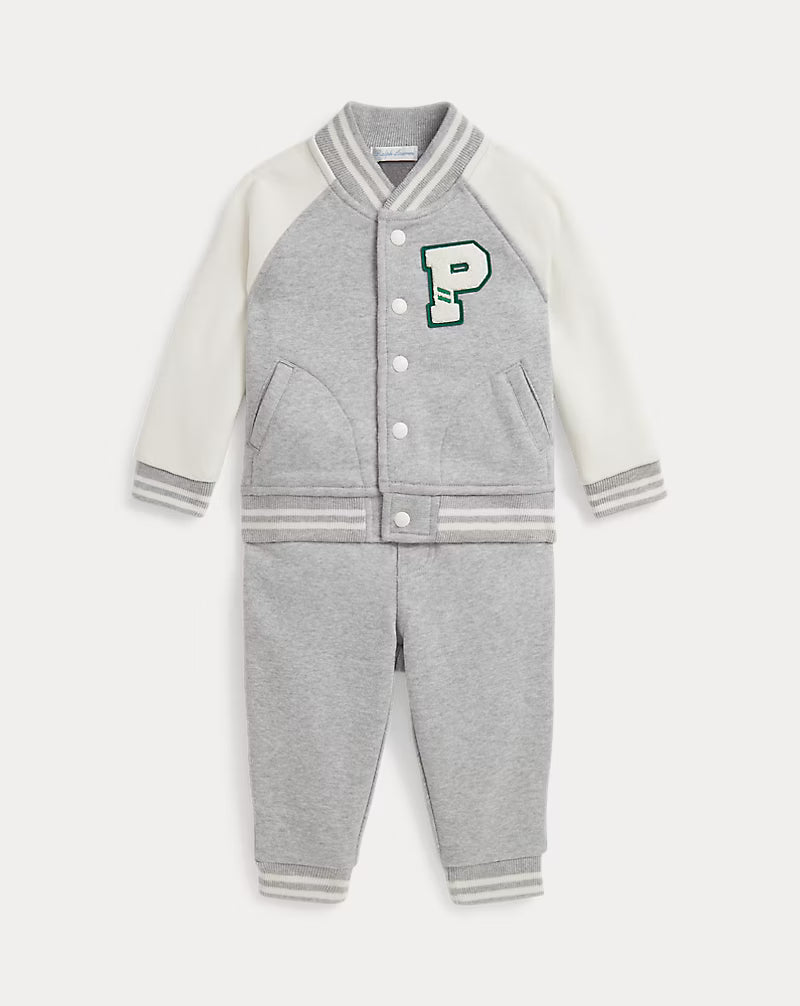 Fleece Baseball Jacket & Jogger Pant Set