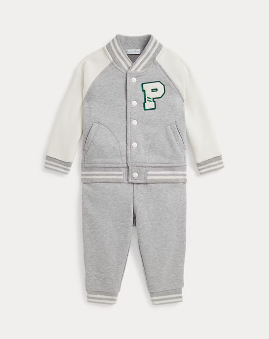 Fleece Baseball Jacket & Jogger Pant Set