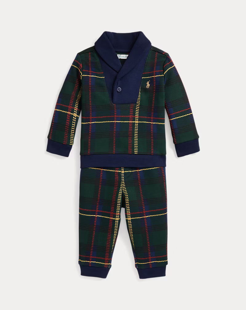 Plaid Fleece Sweatshirt & Pant Set