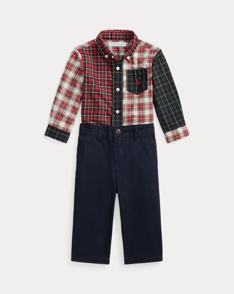 Plaid Fun Shirt & Stretch Chino Pant Set