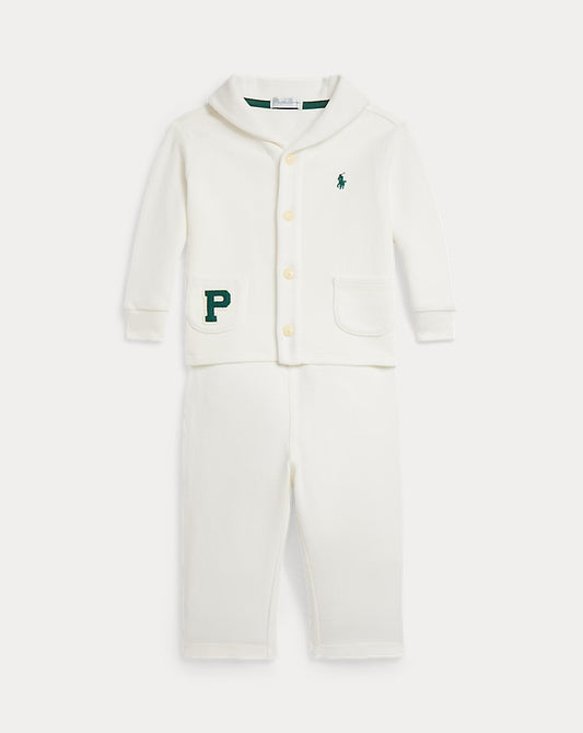 Estate-Rib Letter Jacket & Pant Set