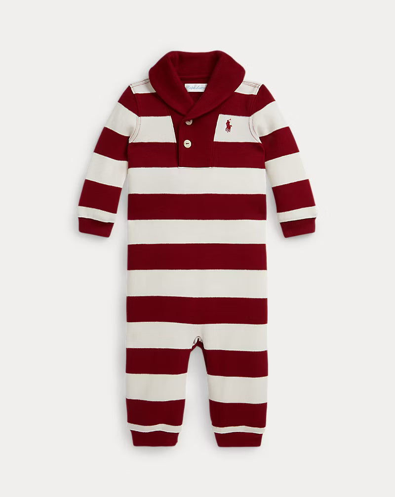 Striped Estate-Rib Cotton Coverall