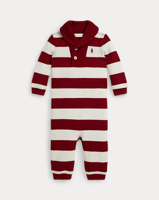 Striped Estate-Rib Cotton Coverall