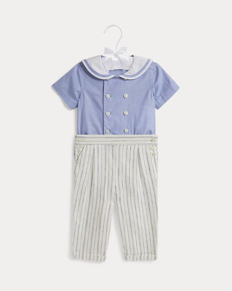 Sailor Shirt & Striped Linen-Cotton Pant