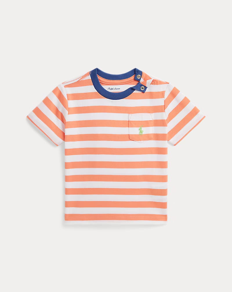 Striped Cotton Jersey Pocket Tee (2 Colors)