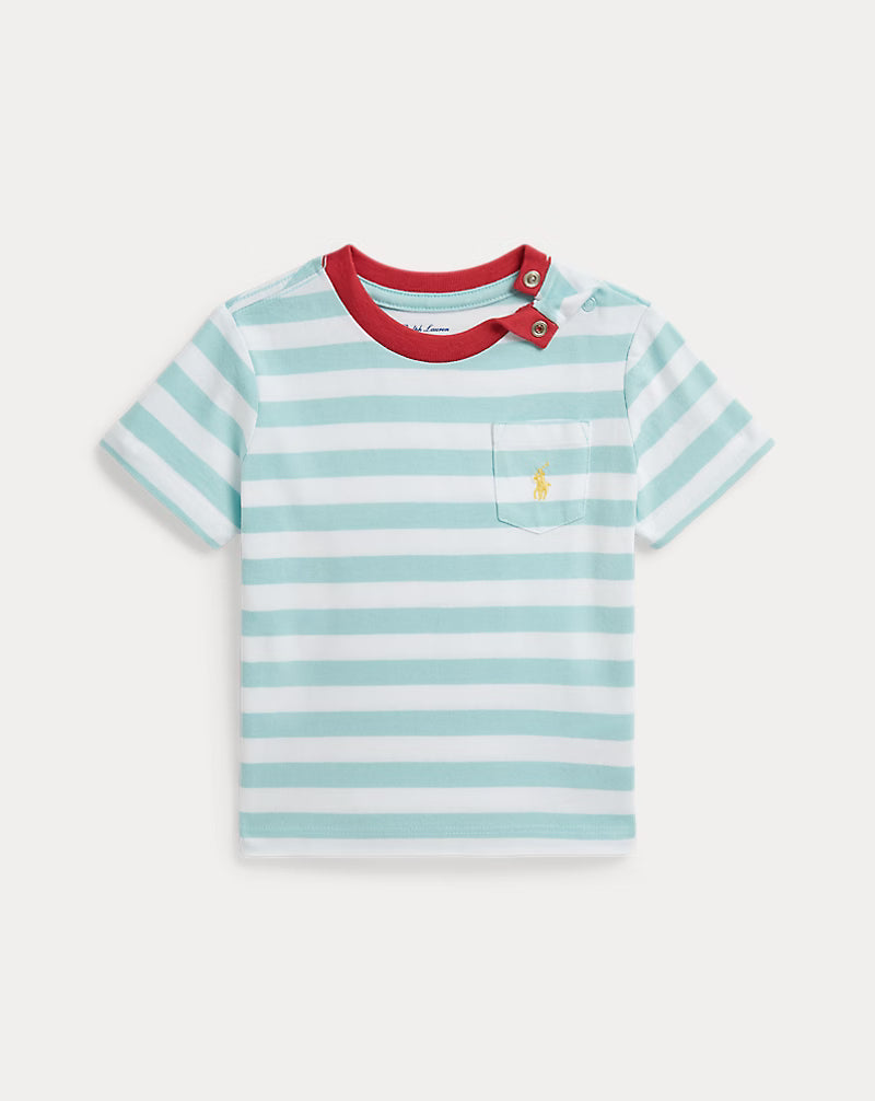 Striped Cotton Jersey Pocket Tee (2 Colors)
