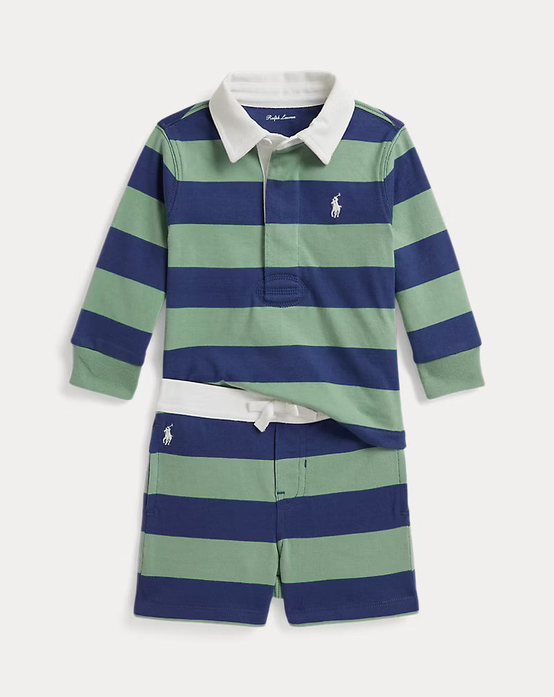 Striped Cotton Rugby Shirt & Short