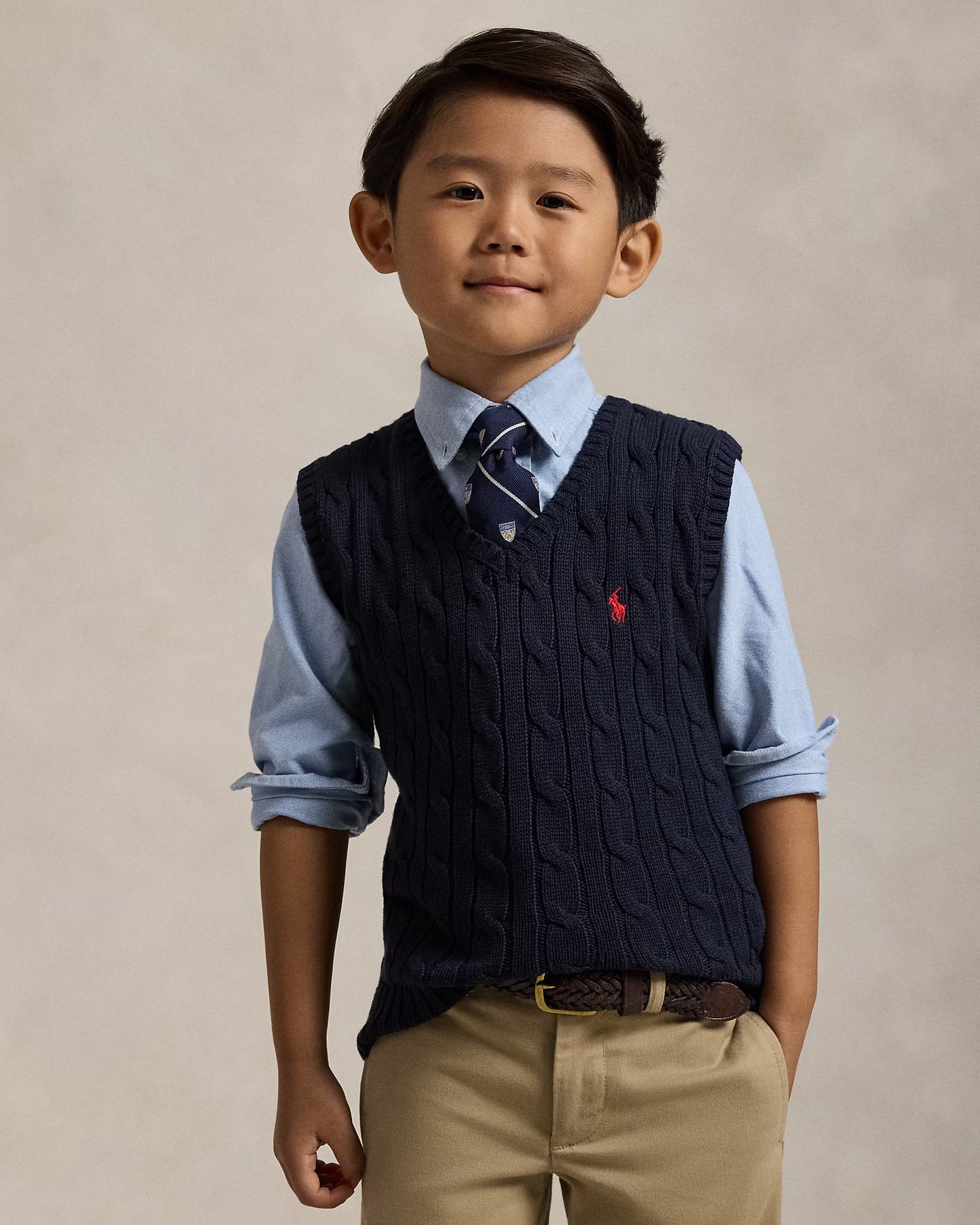 Cable-Knit Cotton Sweater Vest (2 Colors)