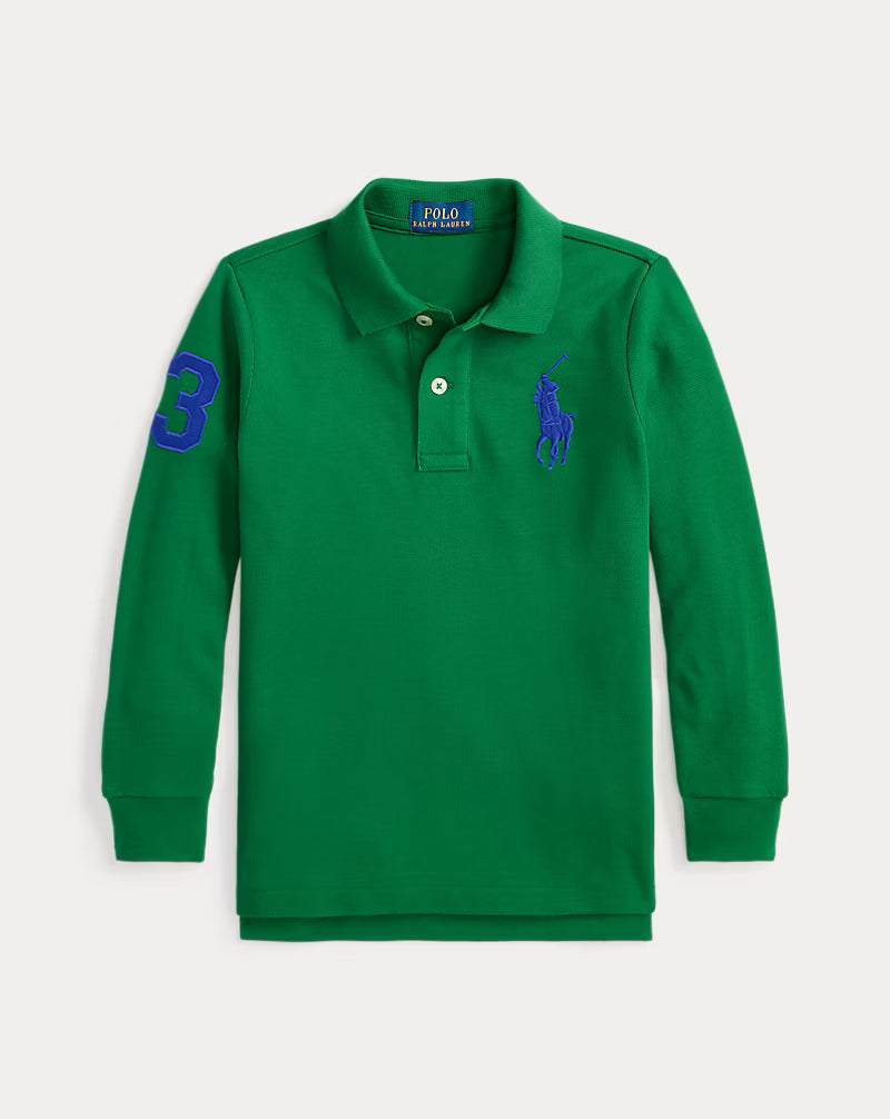 Big Pony Mesh Long-Sleeve Polo Shirt (3 Colors)