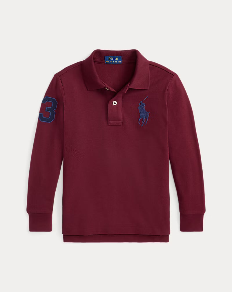 Big Pony Mesh Long-Sleeve Polo Shirt (3 Colors)