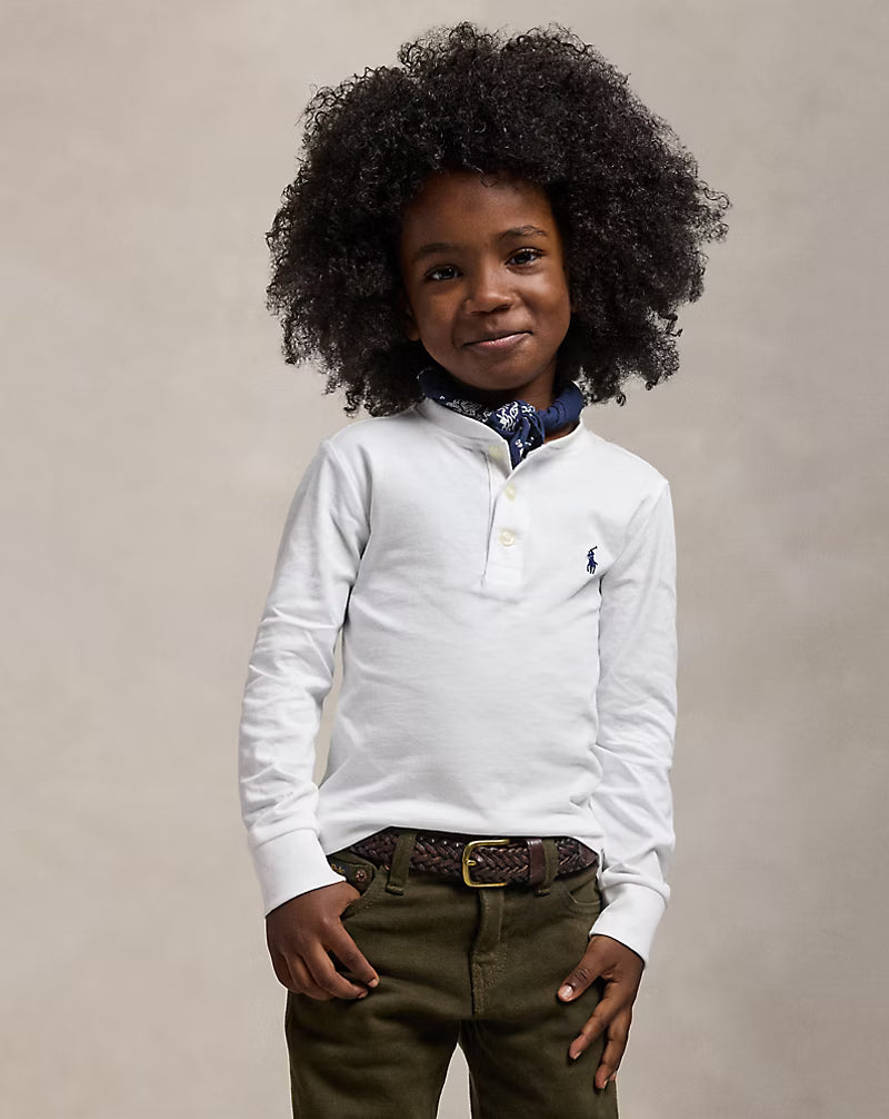 Cotton Jersey Henley Shirt (2 Colors)