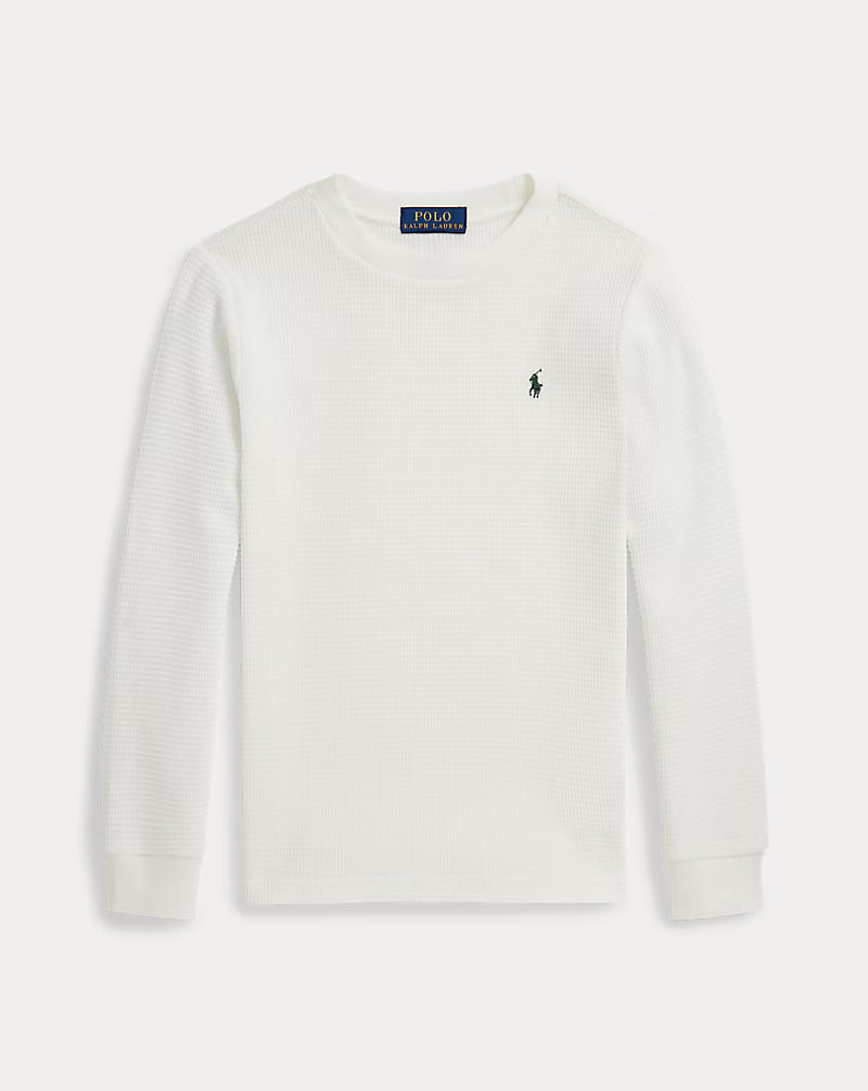 Waffle-Knit Cotton Long-Sleeve Tee (2 Colors)