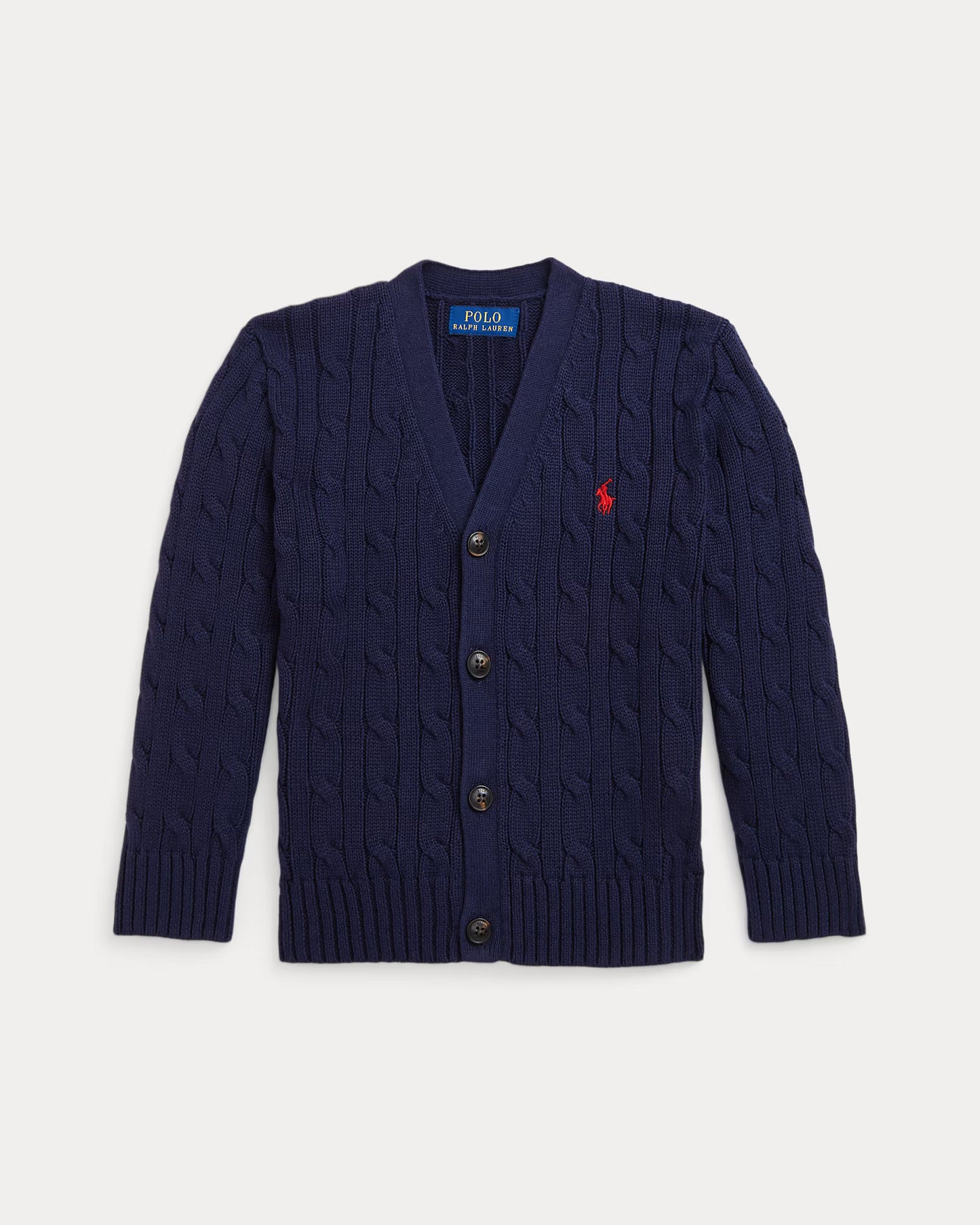 Cable-Knit Cotton V-Neck Cardigan (3 Colors)