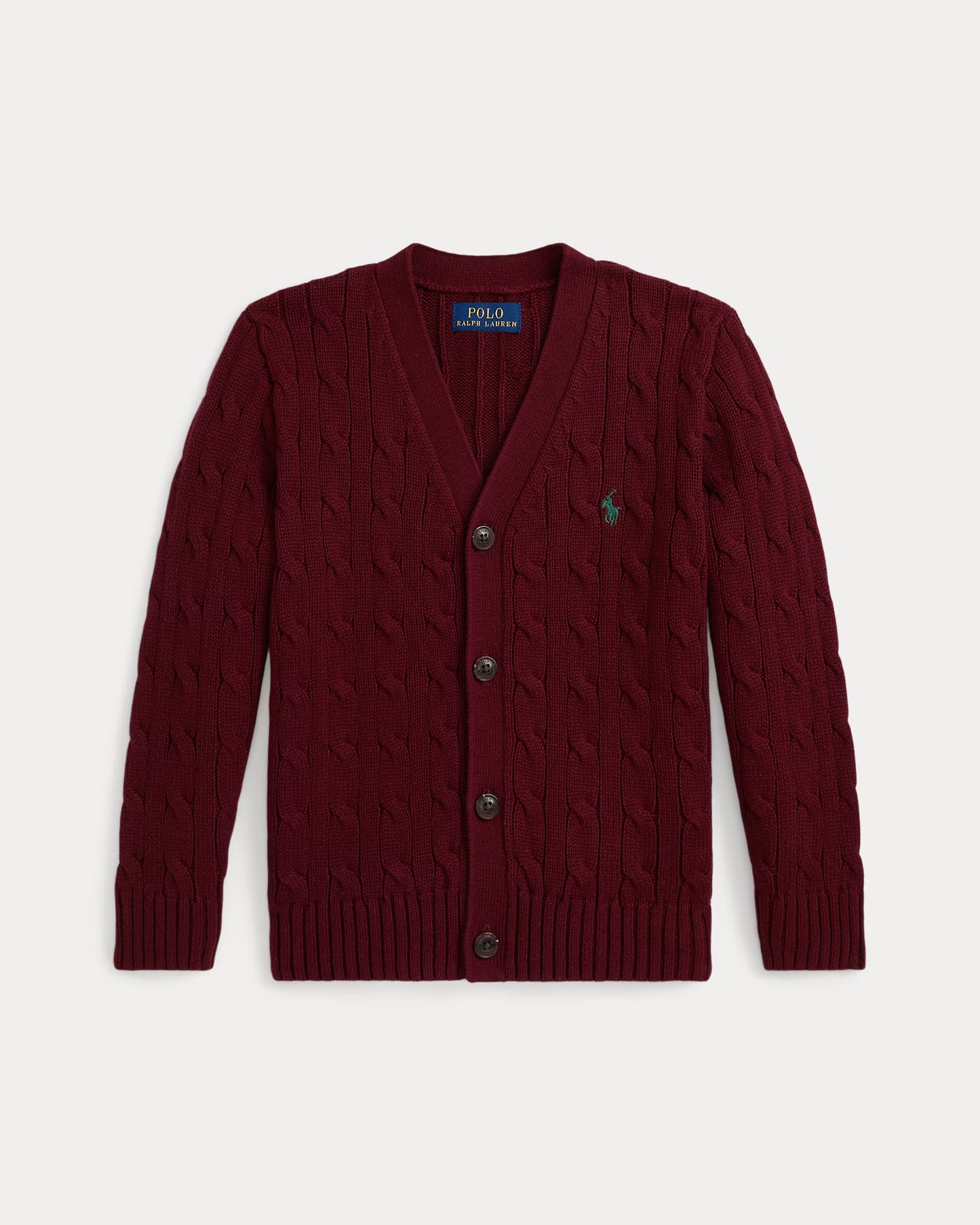 Cable-Knit Cotton V-Neck Cardigan (3 Colors)