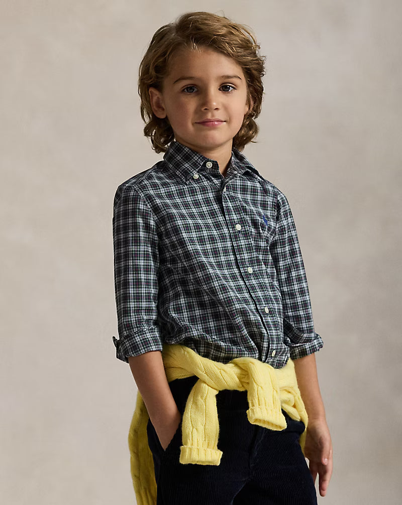 Plaid Cotton Poplin Shirt