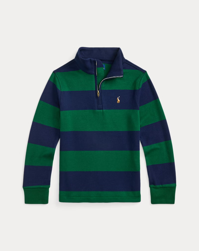 Striped Cotton Interlock Pullover