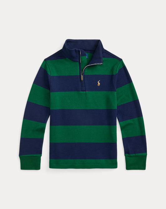 Striped Cotton Interlock Pullover