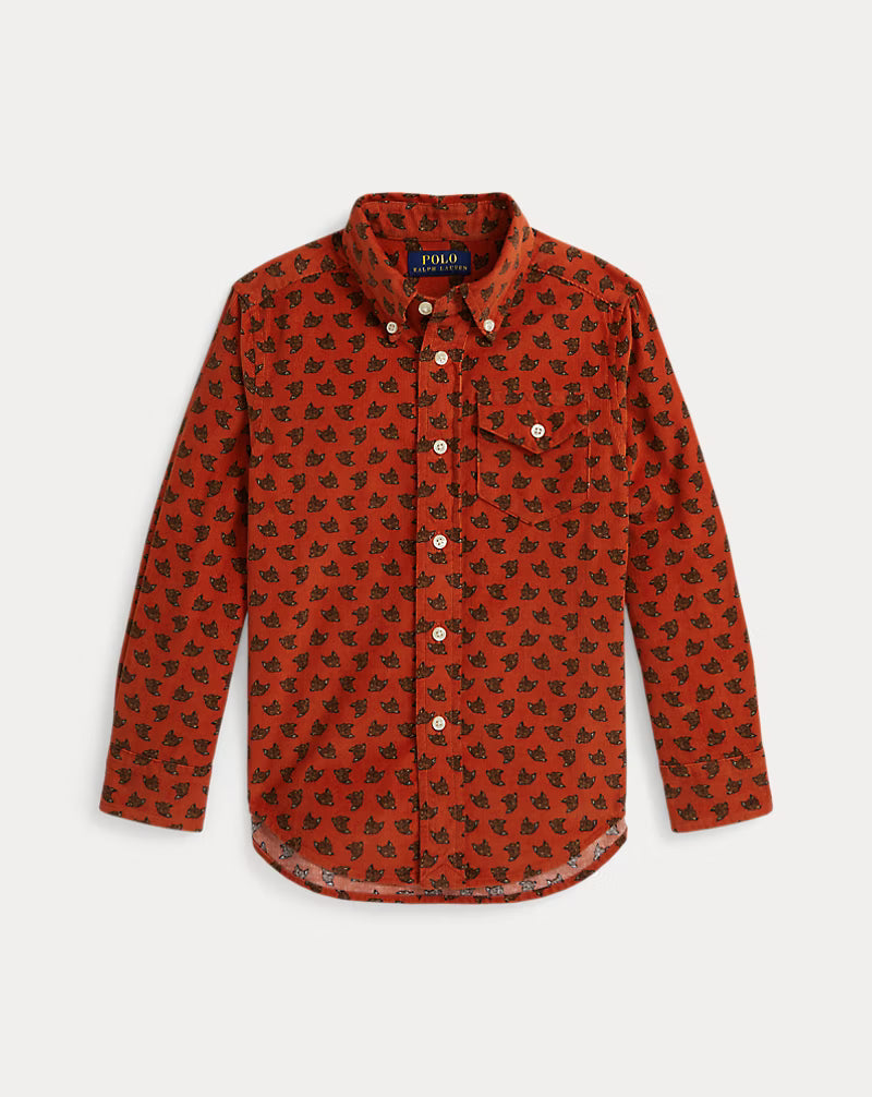 Fox-Print Cotton Corduroy Shirt