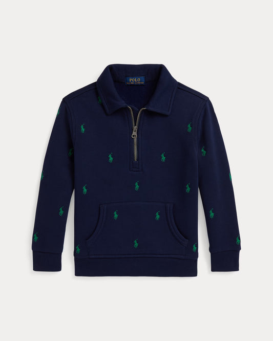 Polo Pony Fleece Collared Sweatshirt