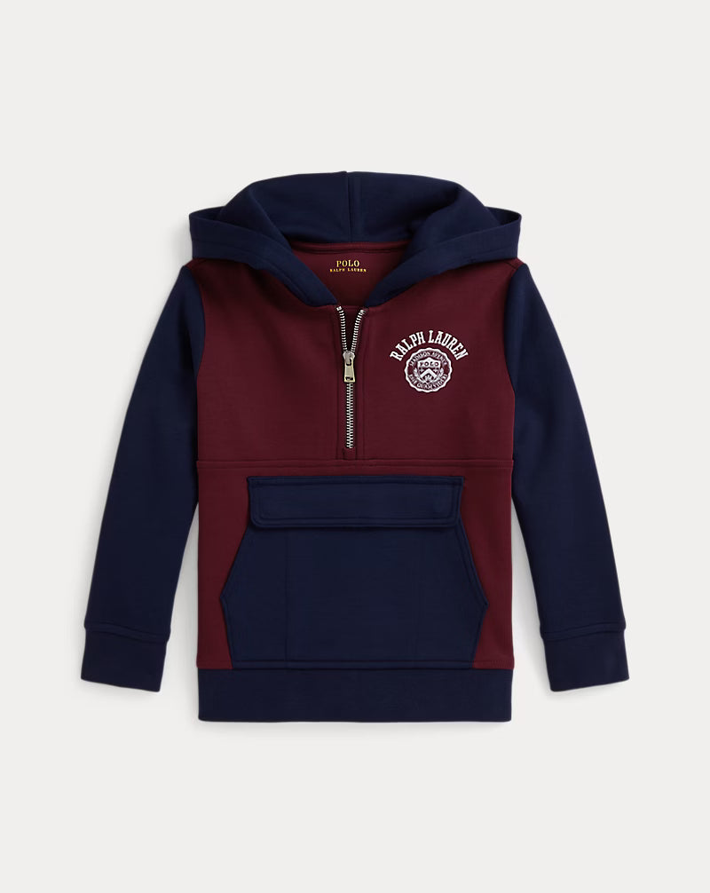 Logo Double-Knit Half-Zip Hoodie