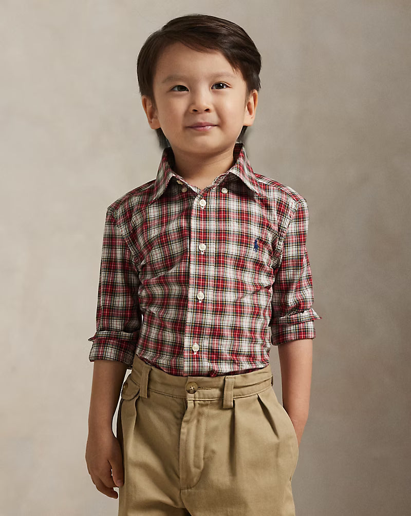 Plaid Cotton Poplin Shirt