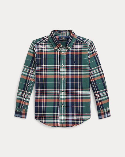 Plaid Cotton Oxford Shirt
