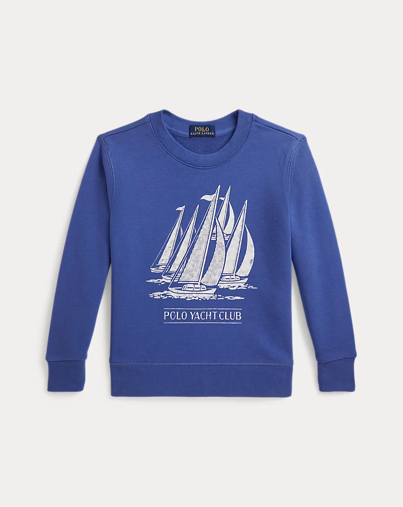 Sailboat-Print French Terry Sweatshirt