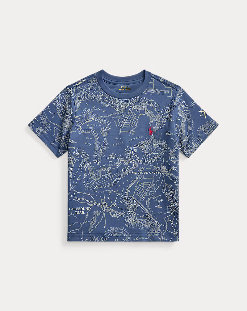 Map-Print Cotton Jersey Tee