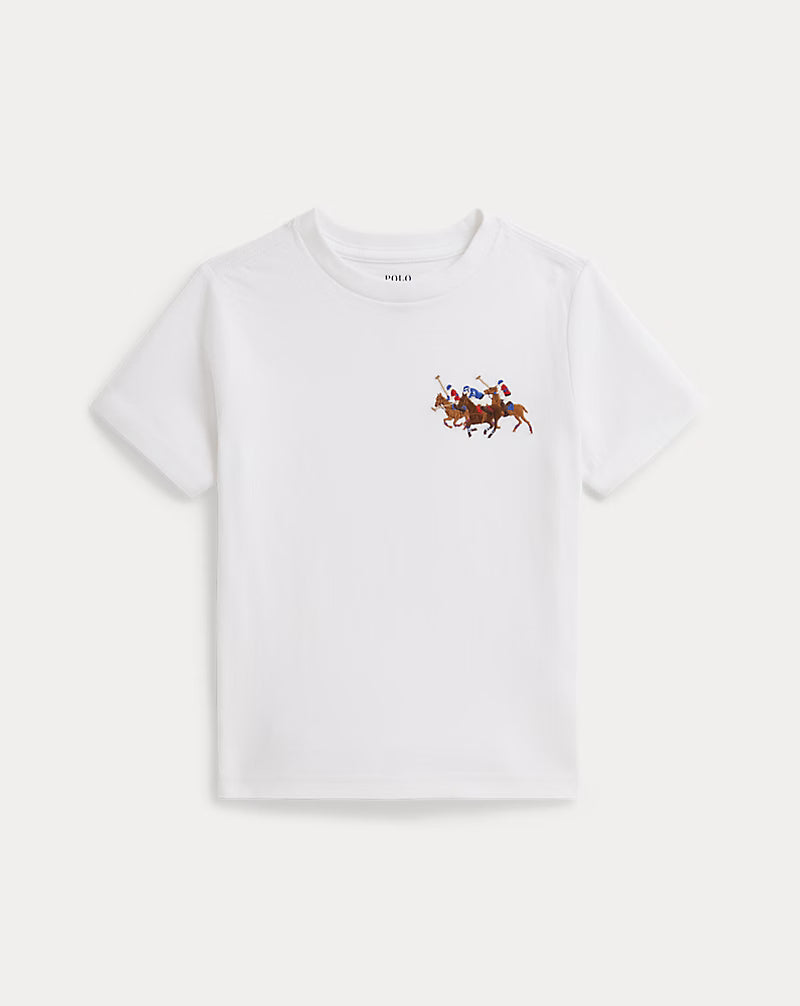 Triple-Pony Cotton Jersey Tee