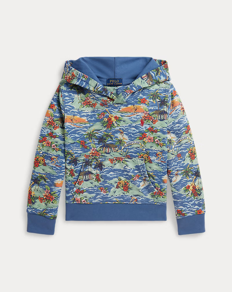 Tropical-Print French Terry Hoodie