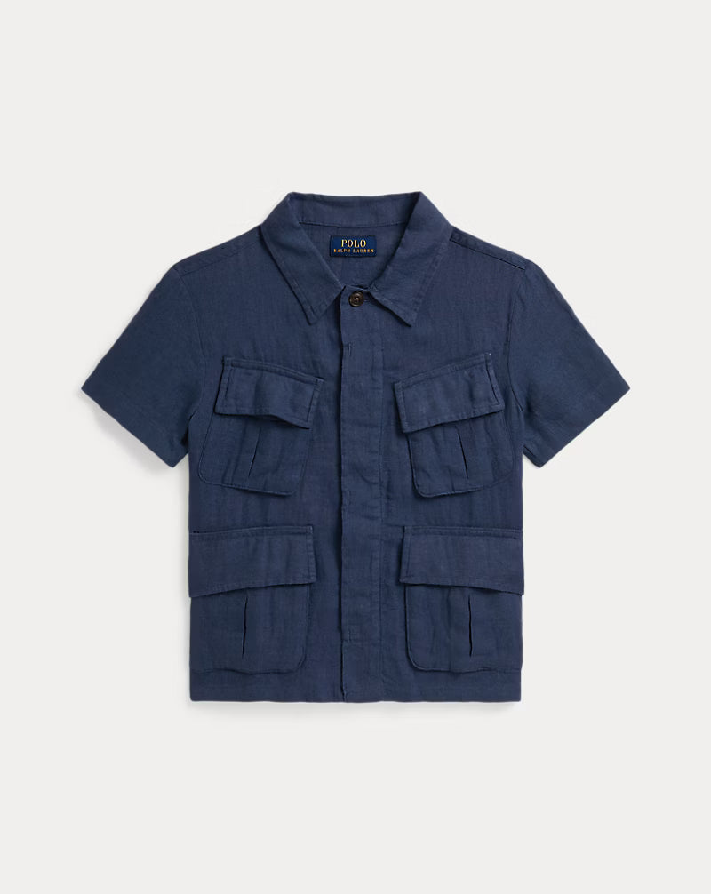 Embroidered Linen Overshirt