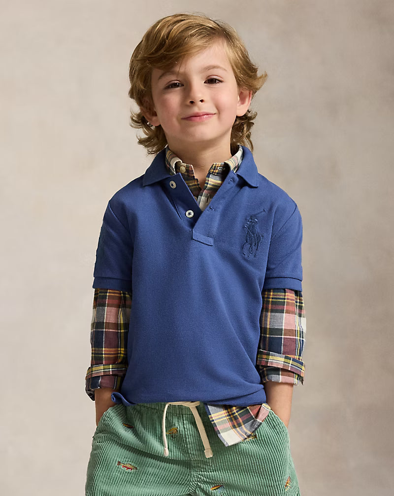 Big Pony Paint-Print Mesh Polo Shirt (2 Colors)