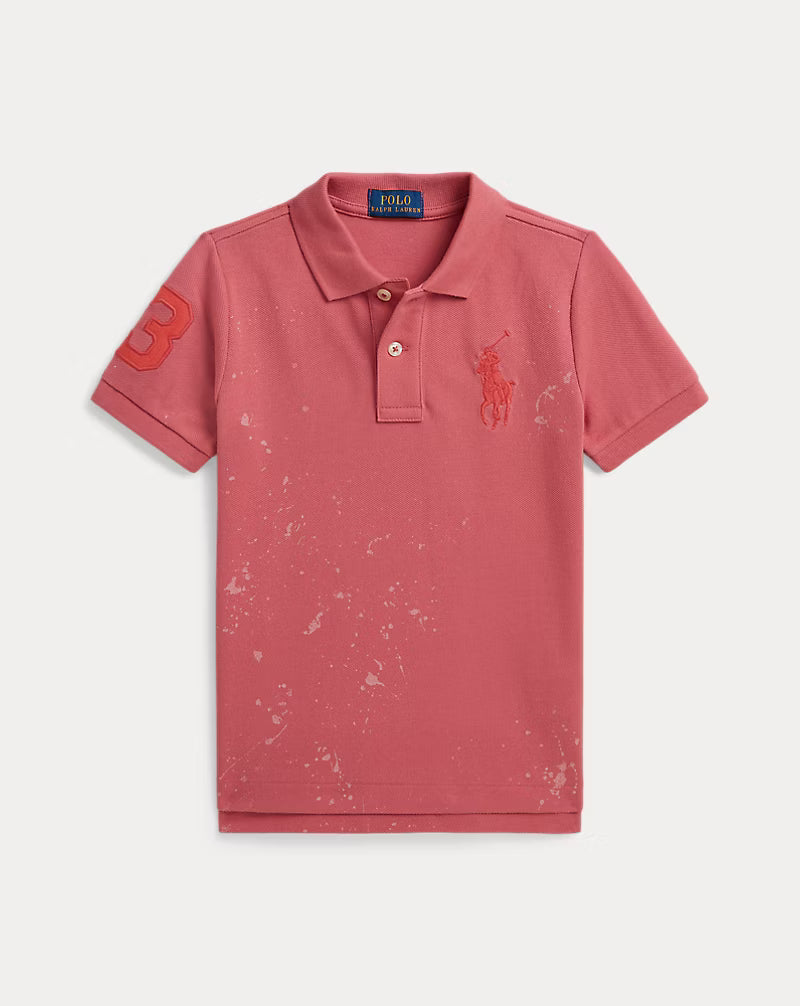 Big Pony Paint-Print Mesh Polo Shirt (2 Colors)