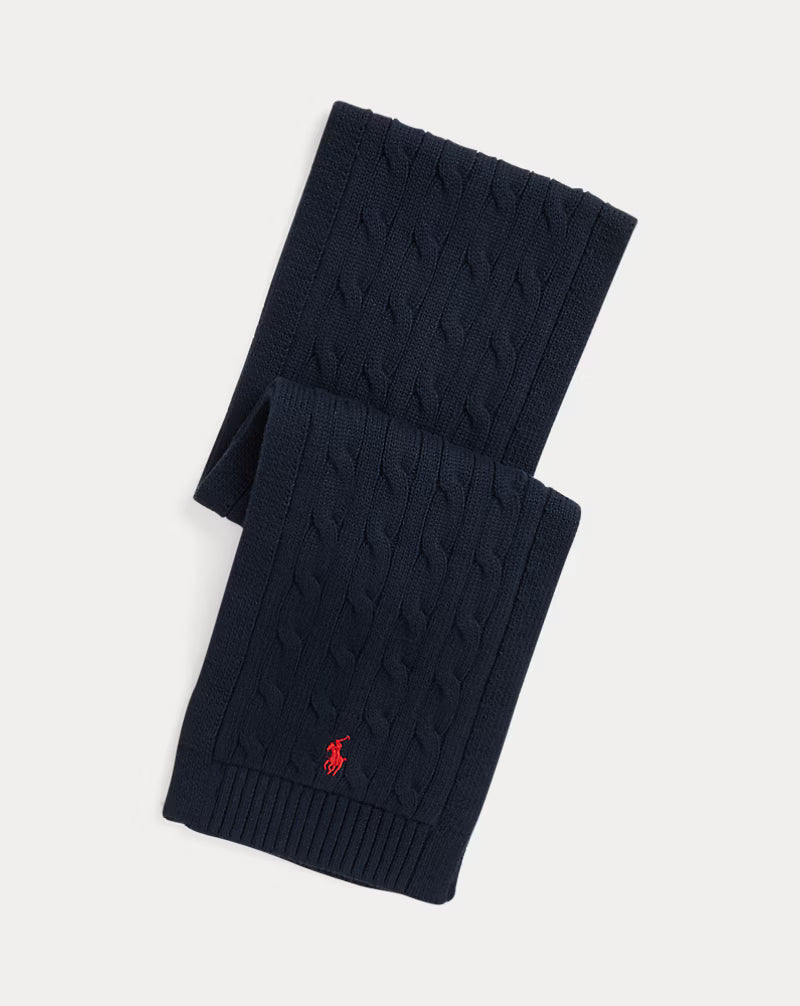 Cable-Knit Cotton Scarf (4 Colors)