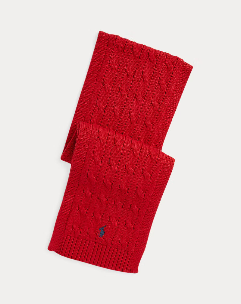 Cable-Knit Cotton Scarf (4 Colors)