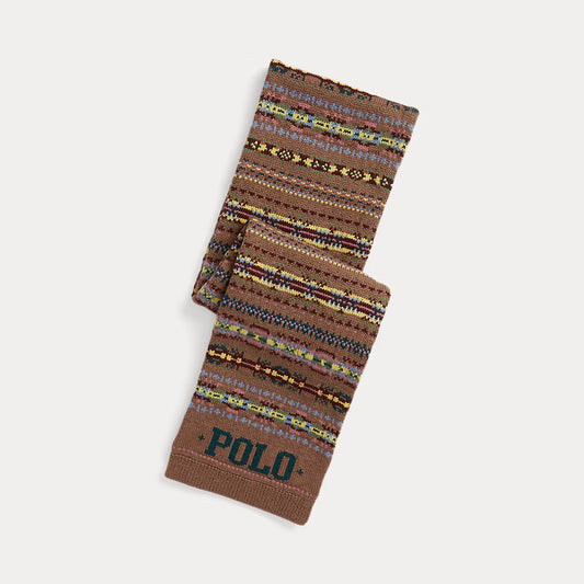 Fair Isle Wool-Cotton Scarf